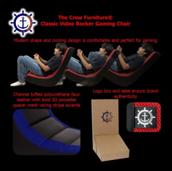 The Crew Furniture Classic Video Rocker Gaming Chair Faux Leather Mesh