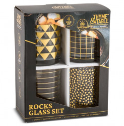 Thyme & Table Rocks Glasses, 11 Oz, 4 Piece Set
