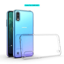 TPU For Samsung Galaxy A01 Transparent Soft TPU Clear Shockproof Phone Back Case For Samsung A01 Protection Cover (Clear)