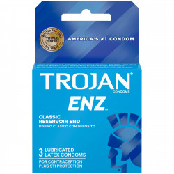 Trojan ENZ Premium Lubricated Latex Condoms - 3 Count