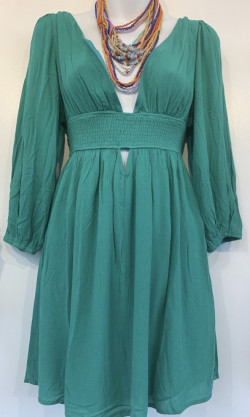 Turquoise Long Sleeve Dress- Small
