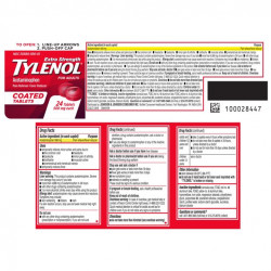 Tylenol Extra Strength Coated Tablets with Acetaminophen 500mg, 24 ct