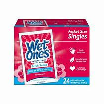 Wet Ones Antibacterial Hand Wipes Singles Fresh Scent 24 Ct