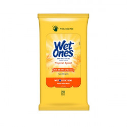 Wet Ones Antibacterial Hand Wipes Travel Pack, Tropical Splash, 20 Ct