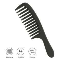 Wide Tooth Comb Detangling Hair Round Teeth Carbon Antistatic D1