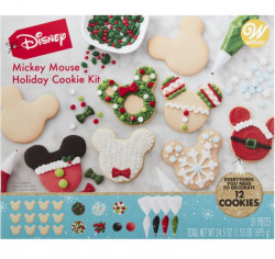 Wilton Pre-Baked Ready To Decorate Disney Mickey Mouse Holiday Cookie Kit, 31-Piece