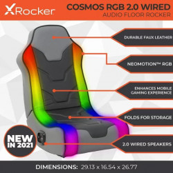 X Rocker Cosmos RGB 2.0 LED Gaming Floor Rocker, Black