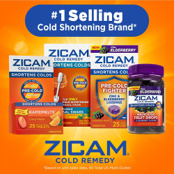 Zicam Cold Remedy Zinc Rapidmelts, Cherry Flavor, 25 Count (Pack of 1)